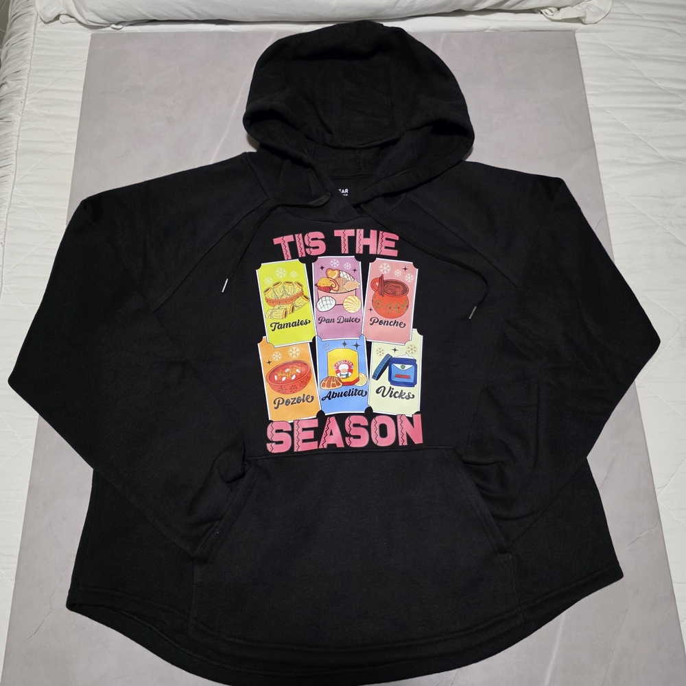 "Urban Stitch Tees" Hoodie Black Color Christmas Design